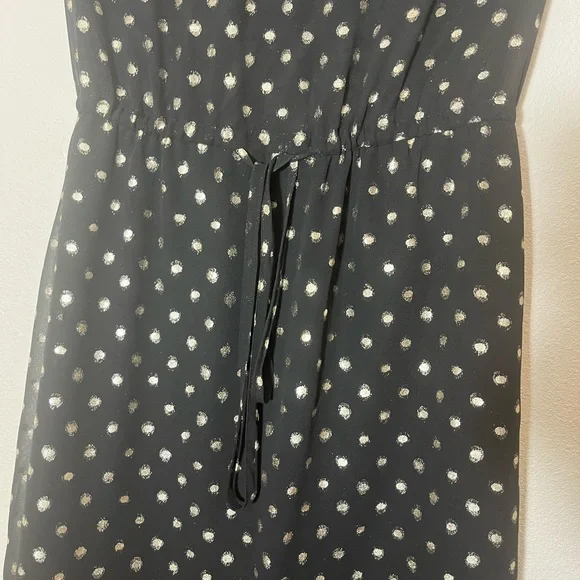 Aqua Black Gold Dotted Belted Dress - Picture 4 of 8